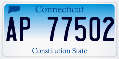CT license plate AP77502