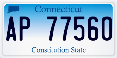 CT license plate AP77560
