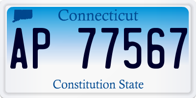 CT license plate AP77567
