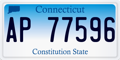 CT license plate AP77596