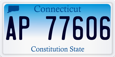 CT license plate AP77606
