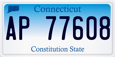 CT license plate AP77608