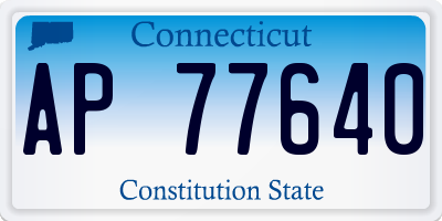 CT license plate AP77640