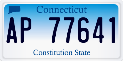 CT license plate AP77641