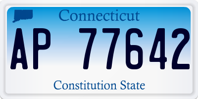 CT license plate AP77642