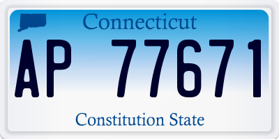 CT license plate AP77671