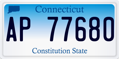 CT license plate AP77680