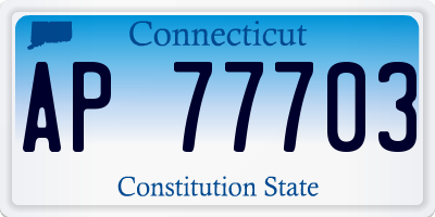 CT license plate AP77703