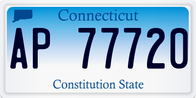 CT license plate AP77720