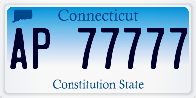 CT license plate AP77777