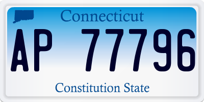 CT license plate AP77796