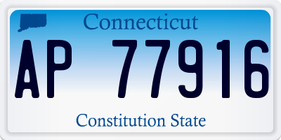 CT license plate AP77916