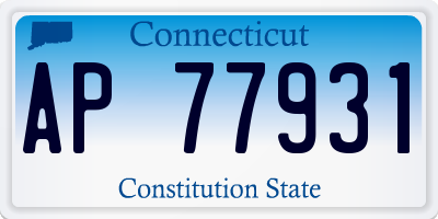 CT license plate AP77931