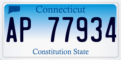 CT license plate AP77934