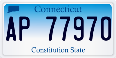 CT license plate AP77970