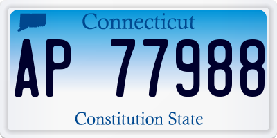 CT license plate AP77988