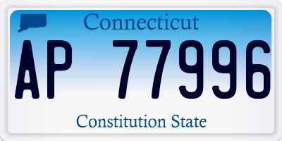 CT license plate AP77996