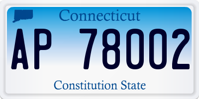 CT license plate AP78002