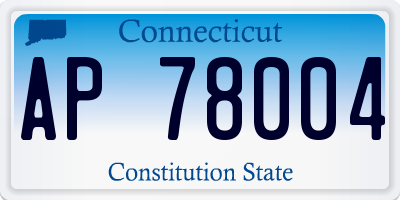CT license plate AP78004