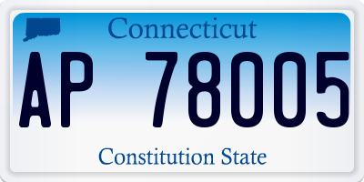 CT license plate AP78005