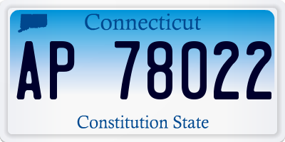 CT license plate AP78022