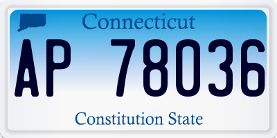CT license plate AP78036