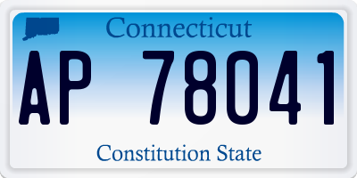 CT license plate AP78041