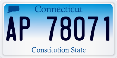 CT license plate AP78071