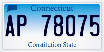 CT license plate AP78075