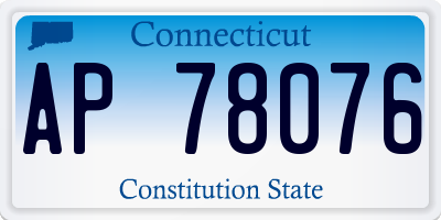 CT license plate AP78076