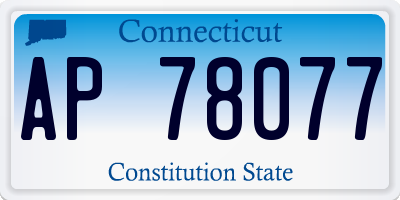 CT license plate AP78077