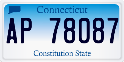 CT license plate AP78087