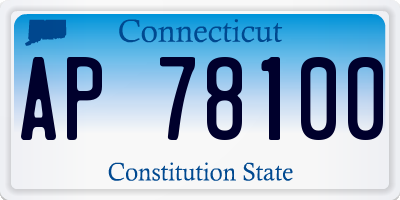 CT license plate AP78100