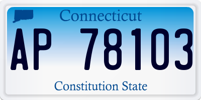 CT license plate AP78103