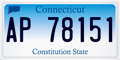 CT license plate AP78151