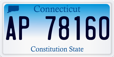 CT license plate AP78160
