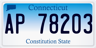 CT license plate AP78203