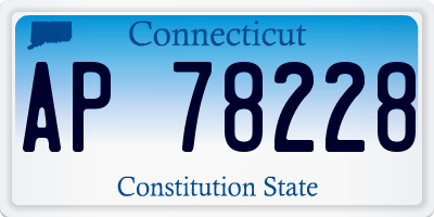 CT license plate AP78228