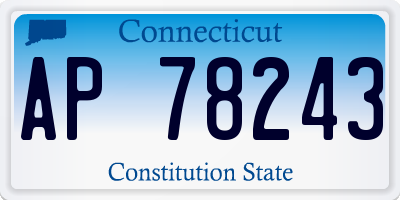 CT license plate AP78243