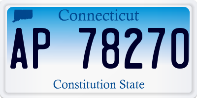 CT license plate AP78270
