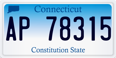 CT license plate AP78315