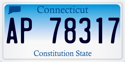 CT license plate AP78317