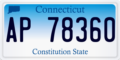 CT license plate AP78360