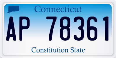 CT license plate AP78361