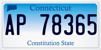 CT license plate AP78365
