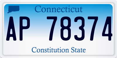 CT license plate AP78374