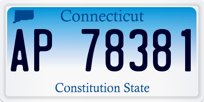 CT license plate AP78381