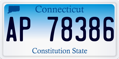 CT license plate AP78386