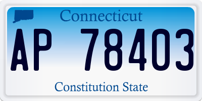 CT license plate AP78403