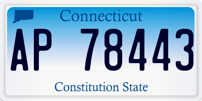 CT license plate AP78443